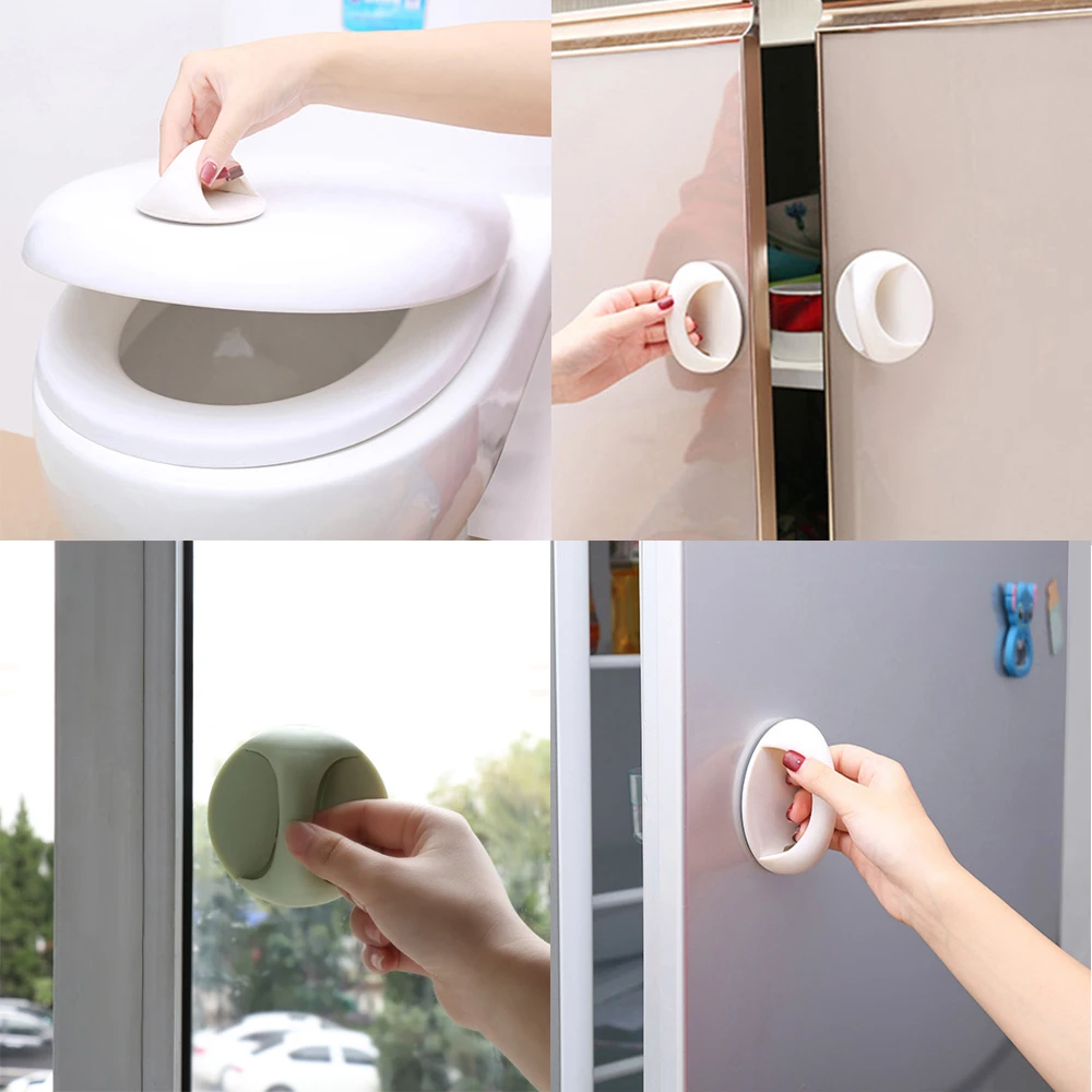 Round Auxiliary Knobs Cabinet Suction Cup Handle Window Sliding Door Self-adhesive Wardrobe Pulls Refrigerator | Обустройство дома