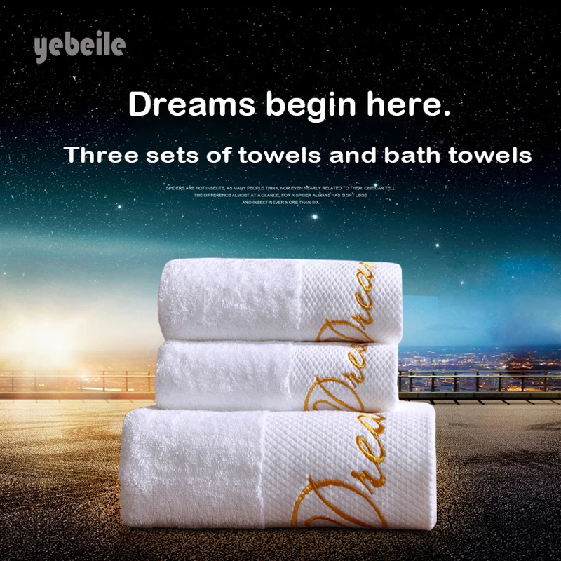 

Yebeile Embroidered letters/love Cotton White Hotel Towel Set Face Towels Bath Towel Adults Washcloths Absorbent Hand Towels