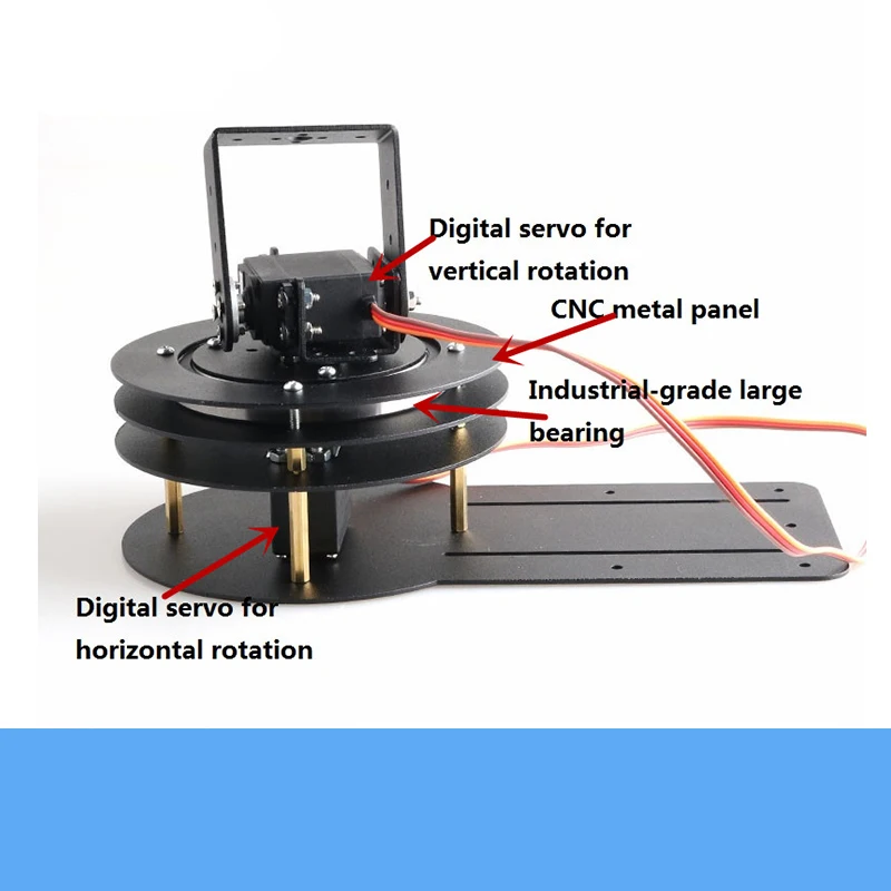 Металлический робот с панорамированием и наклоном вращающаяся на 360 градусов