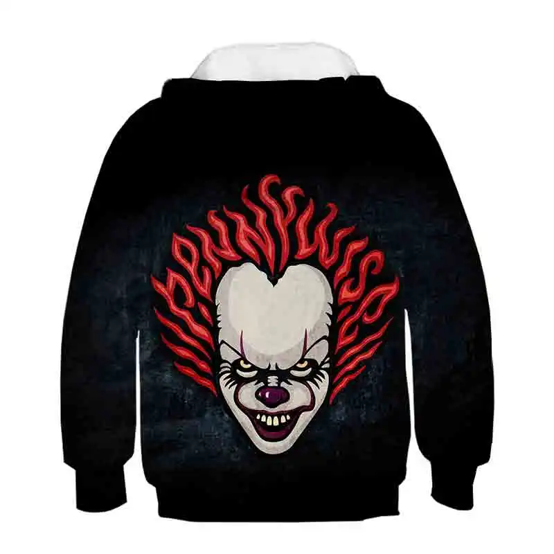 

Fun kid's tops movie IT Clown Horror Movie Hoodie Sweatshirt graphic print personality boy boys sweatshirt child's pullover 4-14