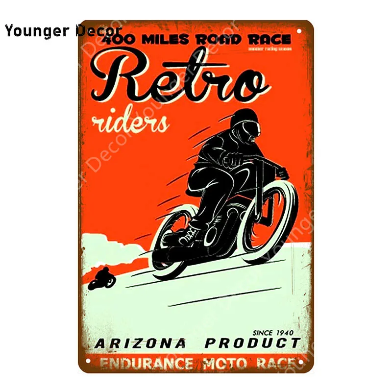 Ретро всадников дорожный гоночный мотор автомобиля металлические знаки