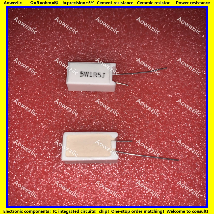 10 шт. вертикальное сопротивление цемента 5 Вт 1 Ом 5% R rj 5W1R5J 1R5J 5w1.5ohm точное