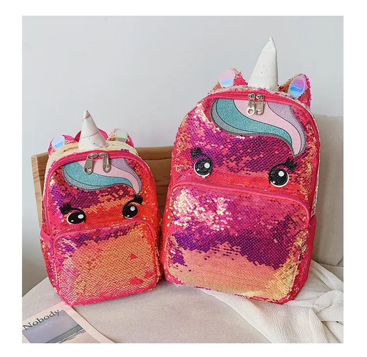 Large Pink JI HAO брендовый дизайн детский рюкзак из искусственной кожи на молнии женский рюкзак для путешествий модные блестки большой емкости Симпатичные Рюкзаки - Цвет: Large Pink