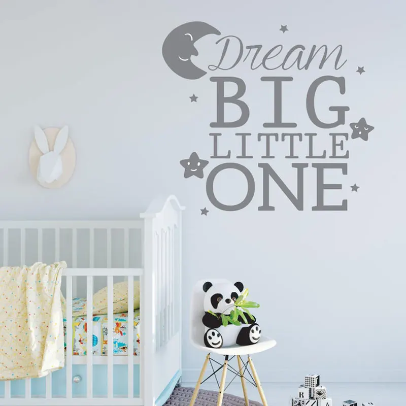 Наклейки Dream Big Little One виниловые наклейки для украшения дома детской комнаты Луны