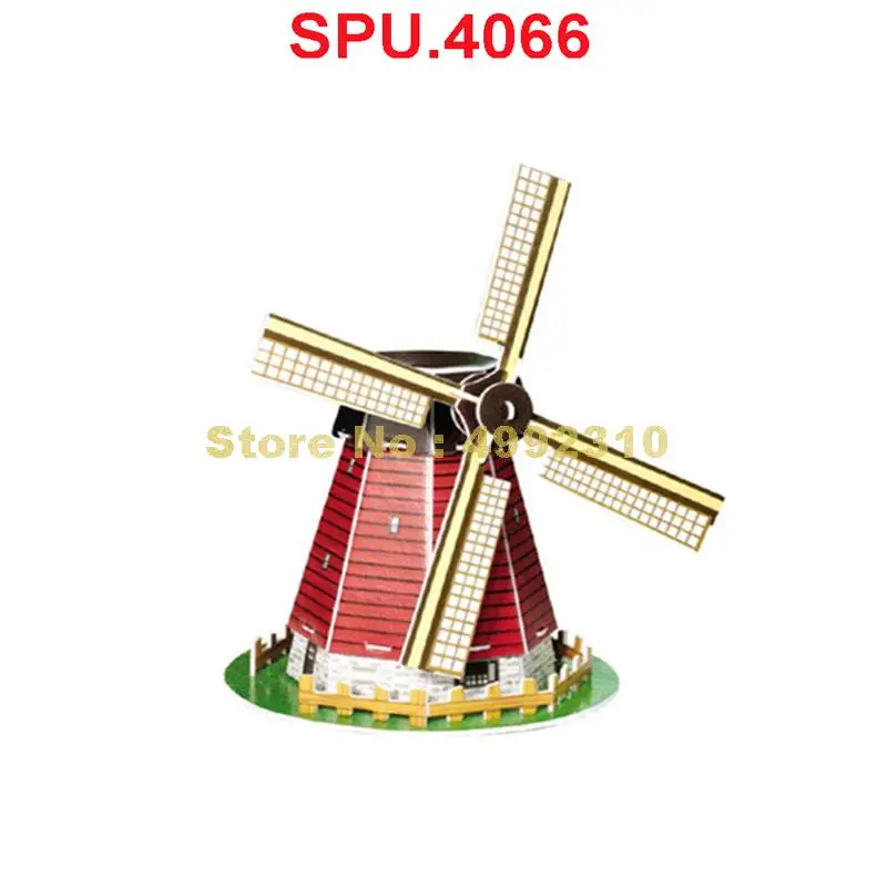 20шт всемирно известная архитектурная картонная мини ветряная мельница модель 3d