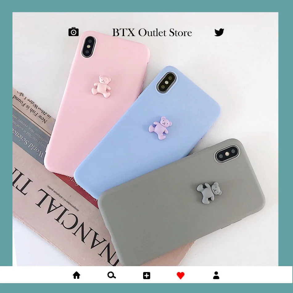 For Xiaomi Note 10 Lite cc9 Mi 9 Pro A3 lite 9se 9t 3D Banana Peach Bear Cartoon DIY Phone Case Redmi Prime 9C 9a Cover |
