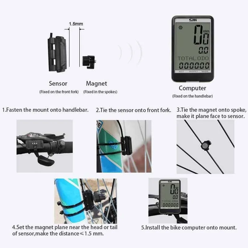 Беспроводной Велосипедный компьютер водонепроницаемый проводной 8 языков