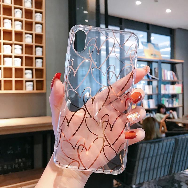 Lovebay чехол для телефона iPhone 6 6s 7 8 Plus 11 Pro X XR XS Max гальванизированная Любовь Сердце