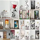 3D Vision наклейка на дверь красная роза обои для спальни украшение дома настенный плакат самоклеящийся виниловый DIY Наклейка на дверь