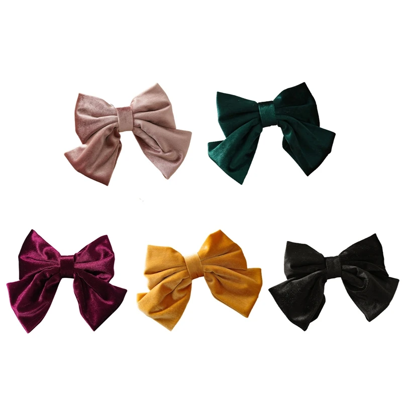 

Velvet Bow Spring Clip Hairpin Fashion Temperament Girl Bow Hairpin Student Hairpin Jewelry Gift