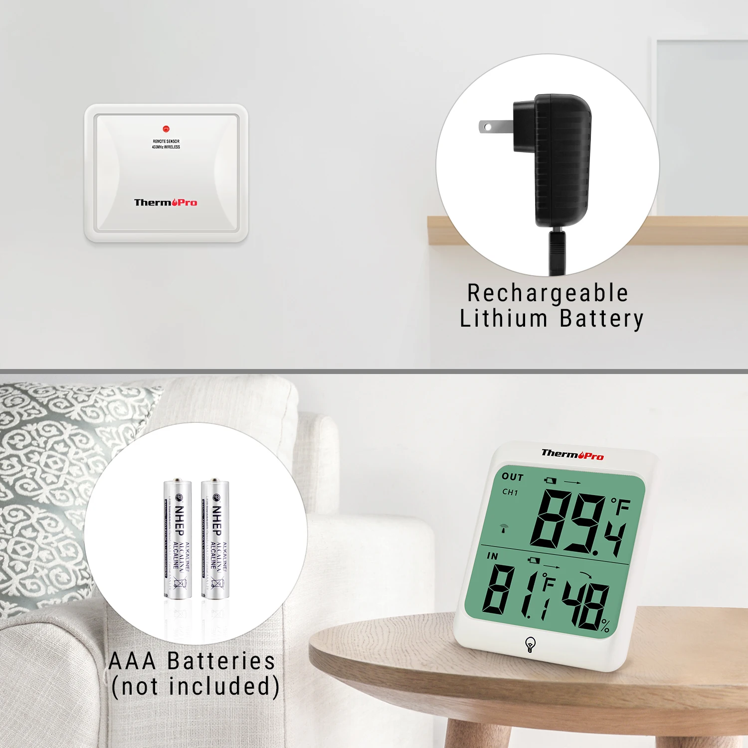 ThermoPro TP63 60 м Беспроводная метеостанция гигрометр термометр цифровой термометр с подсветкой для сада