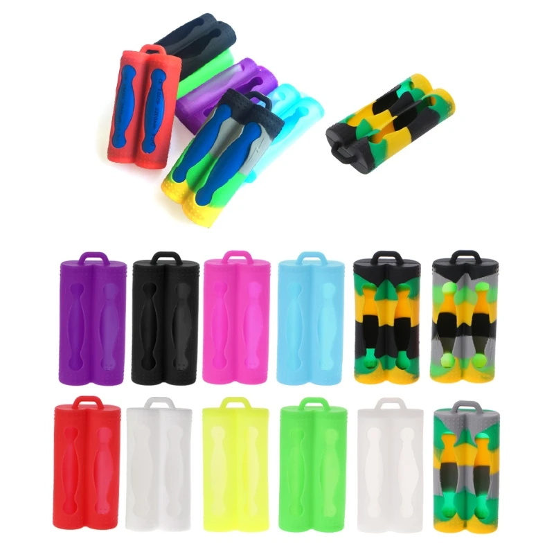 

C5AE Mini Soft Silicone Case Protective Skin Cover Storage Bag For 2x 18650 Battery