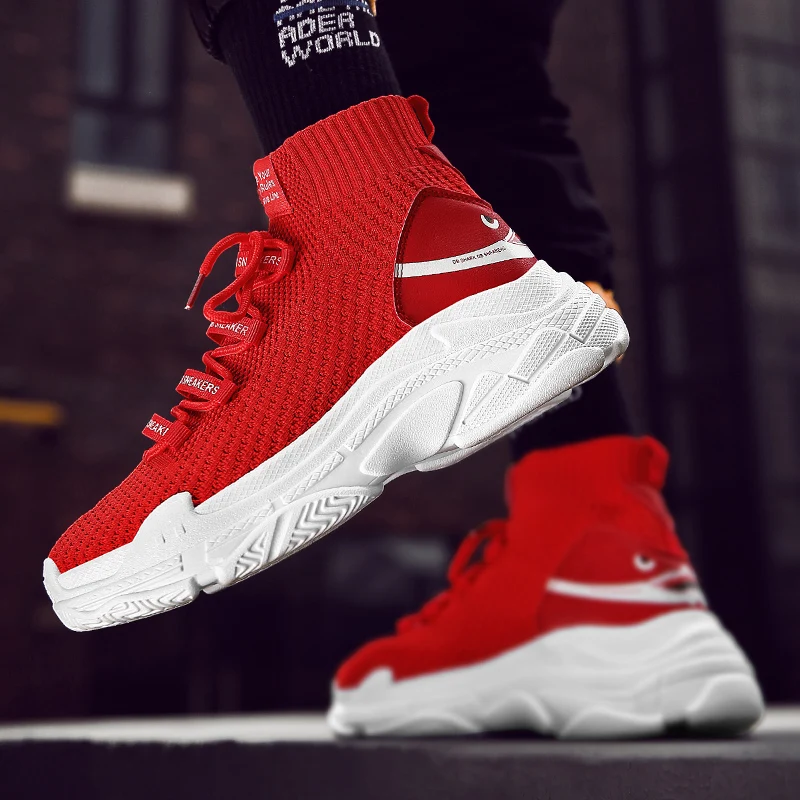 

Fashion Men Shoes Summer Men Casual Shoes Comfortable Thick Bottom Men Sock Shoes Outdoor Breathable Men Sneakers Mans Footwear