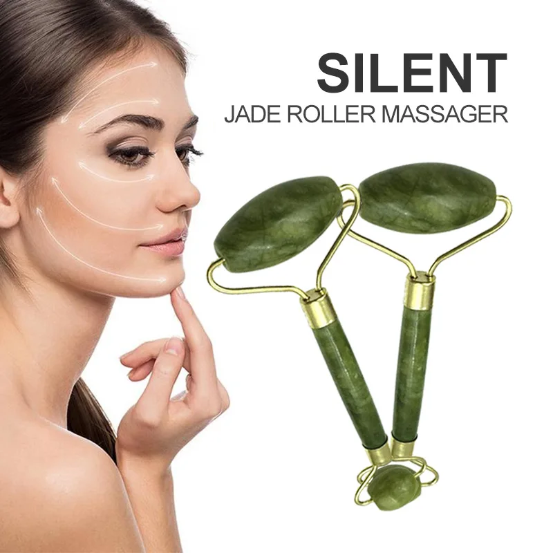 

2PCS/Set Jade Roller Facial Massager Double-Headed Massager Electric Face-Lifting Device For People Beauty Slimming Accessories