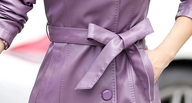 

New Leather Jacket Women Slim Long Faux Leather Jacket Autumn Windproof Single Breasted Jaqueta Couro Plus Size LX78