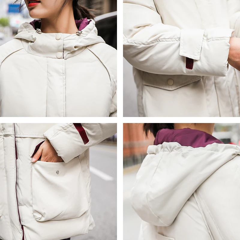 

women winter hooded long parkas 2020 solid thick jacket oversize Korean style warm cotton padded coat femme chamarras de mujer