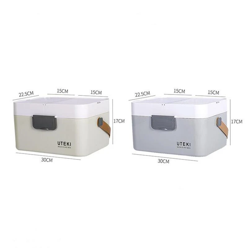 

Nordic Home First Aid Kit Double Layer Medical Organizer Box High Capacity Drug Storage Box Portable Pill Store Bin Medicine Kit