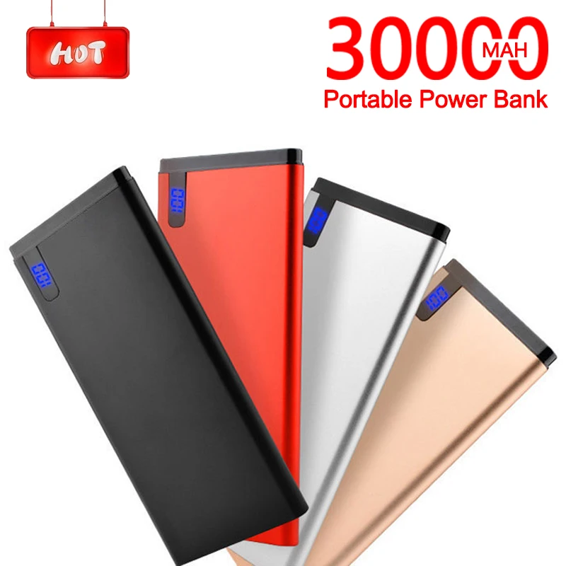 30000 мАч портативное зарядное устройство для телефона ультра тонкий большой