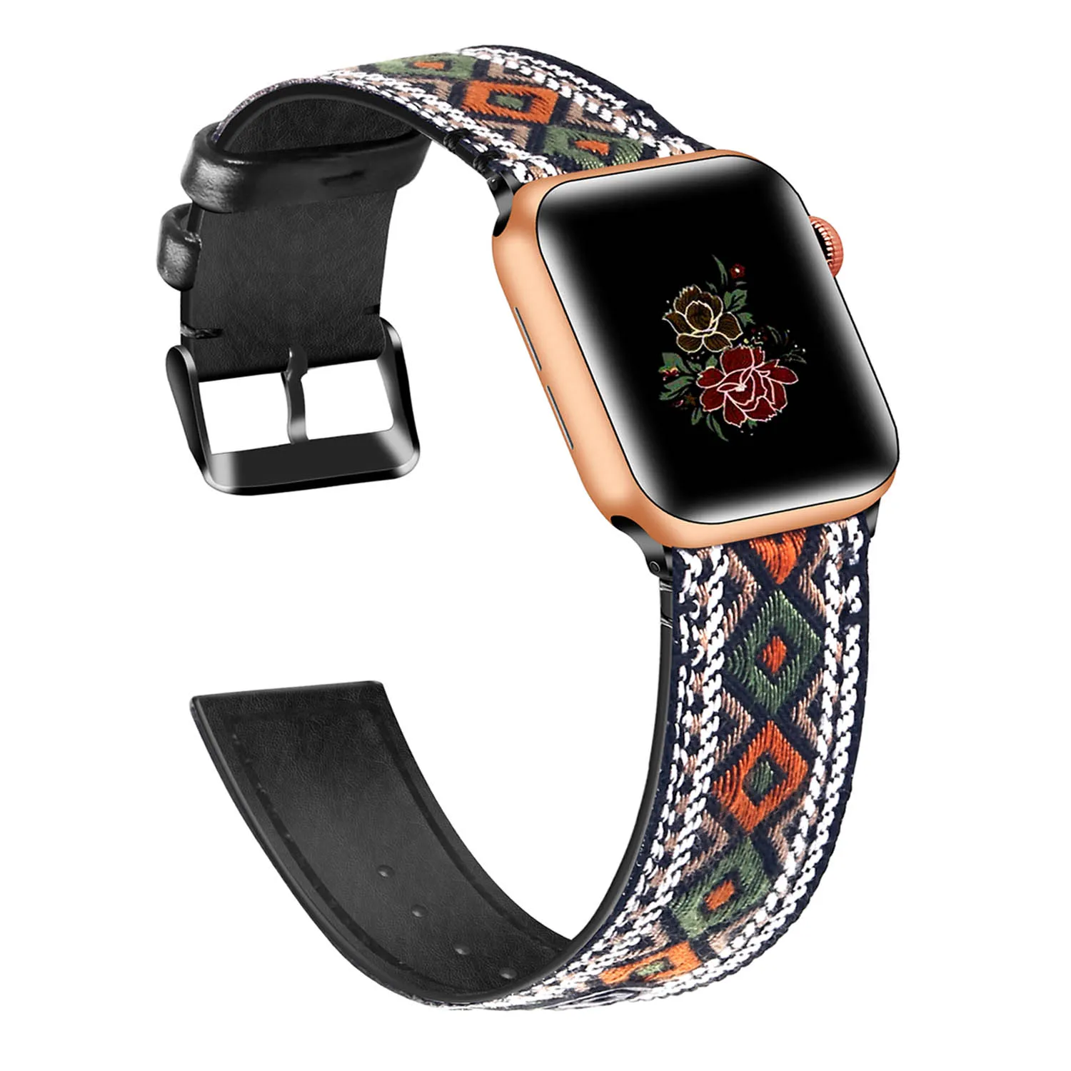 Ремешок кожаный и нейлоновый для Apple Watch 44 мм 42 40 38 мужской плетеный браслет ручной