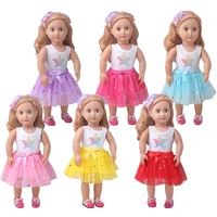 18 inch girls doll dress star print dress in many colors fit 40 43 cm baby boy dolls american doll skirt toys for doll c919