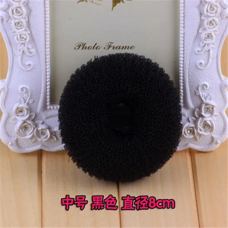 black7-8cm 1 шт. модный элегантный женский Корректировщик фигуры пончик Кольцо для волос булочка модный инструмент для укладки волос аксессуары инструмент для волос - Цвет: black7-8cm