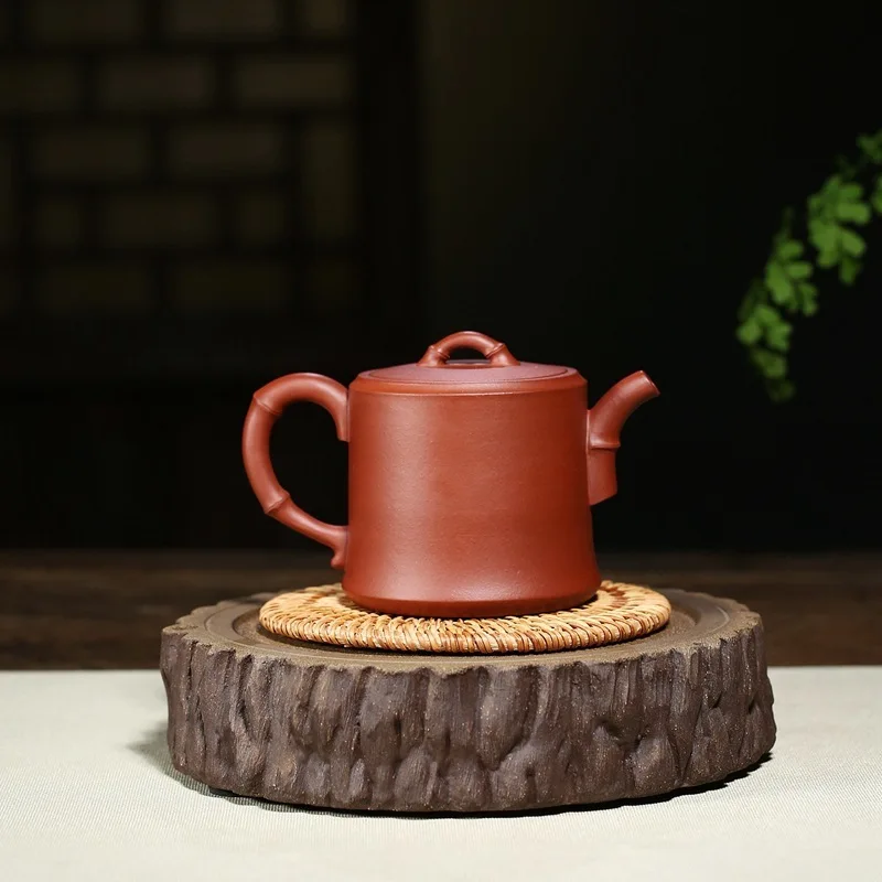 Темно красная эмалированная керамика чайный горшок знаменитые ручные