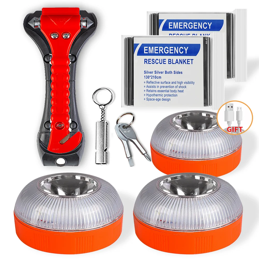 

Emergency Light v16 2pcs/3psCar Warning Light kit Homologated dgt Approved Rechargeable Traffic Warn Lamp Induction Strobe Light