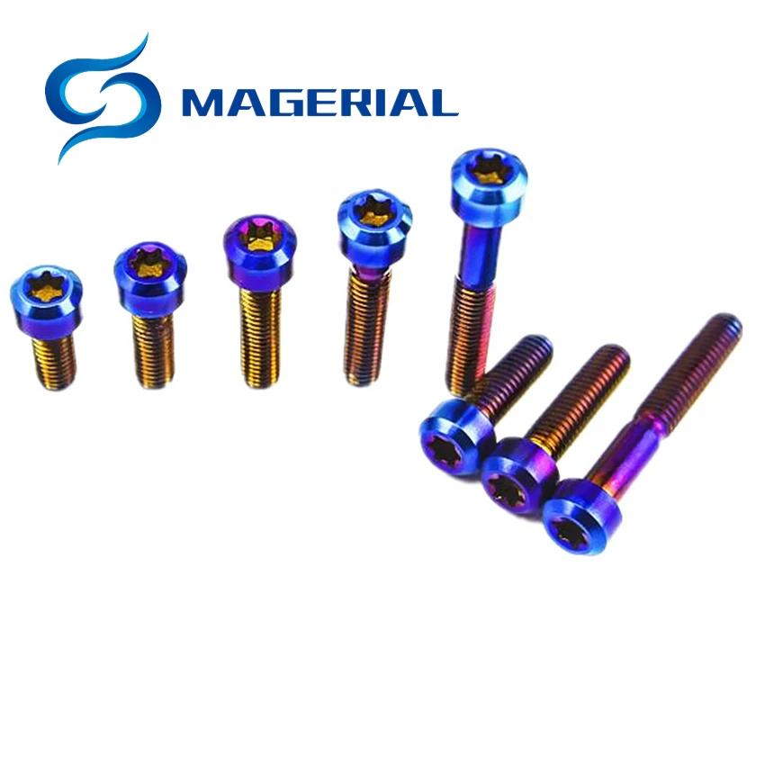 Титановые болты M6 10-90 мм Torx головка для езды на мотоцикле DIY модификация винт сгоревший синий цвет Ti Винт упаковка из 4 шт