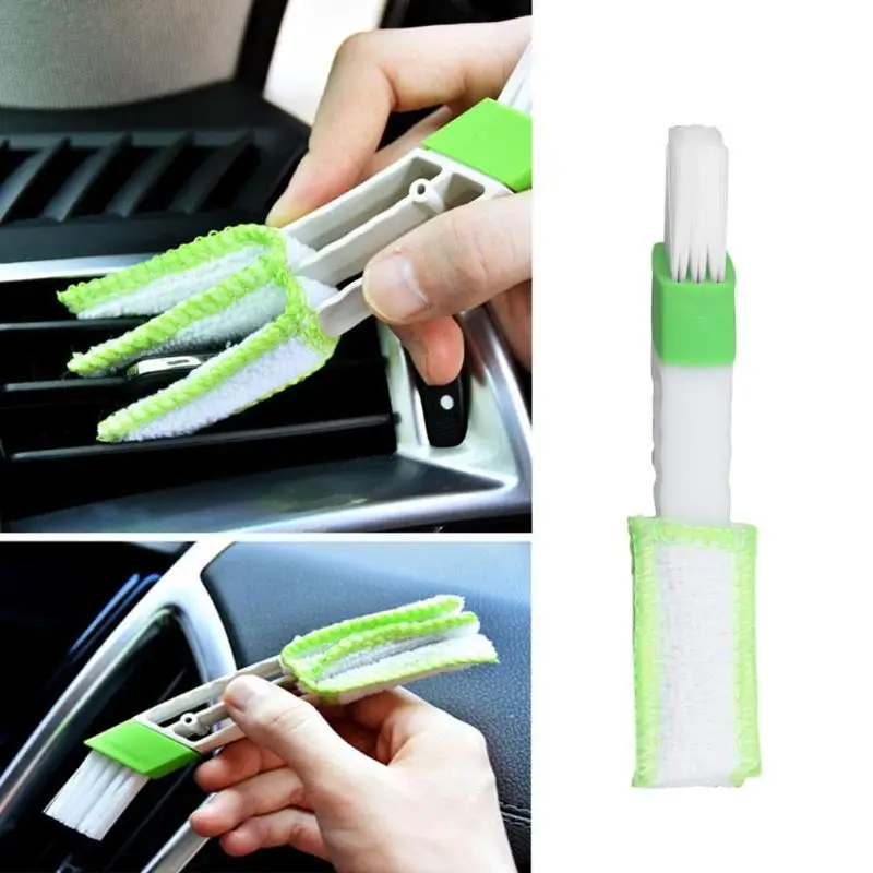 1Pc Car Cleaning Brush Double Ended Air Conditioner Vent Slit Instrumentation Dusting Blind Keyboard Washer | Автомобили и