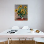 Букет подсолнухов Клода Моне, ретро цветы, домашние украшения, желтый цветок, искусство для кухни, комнаты, настенное искусство на заказ