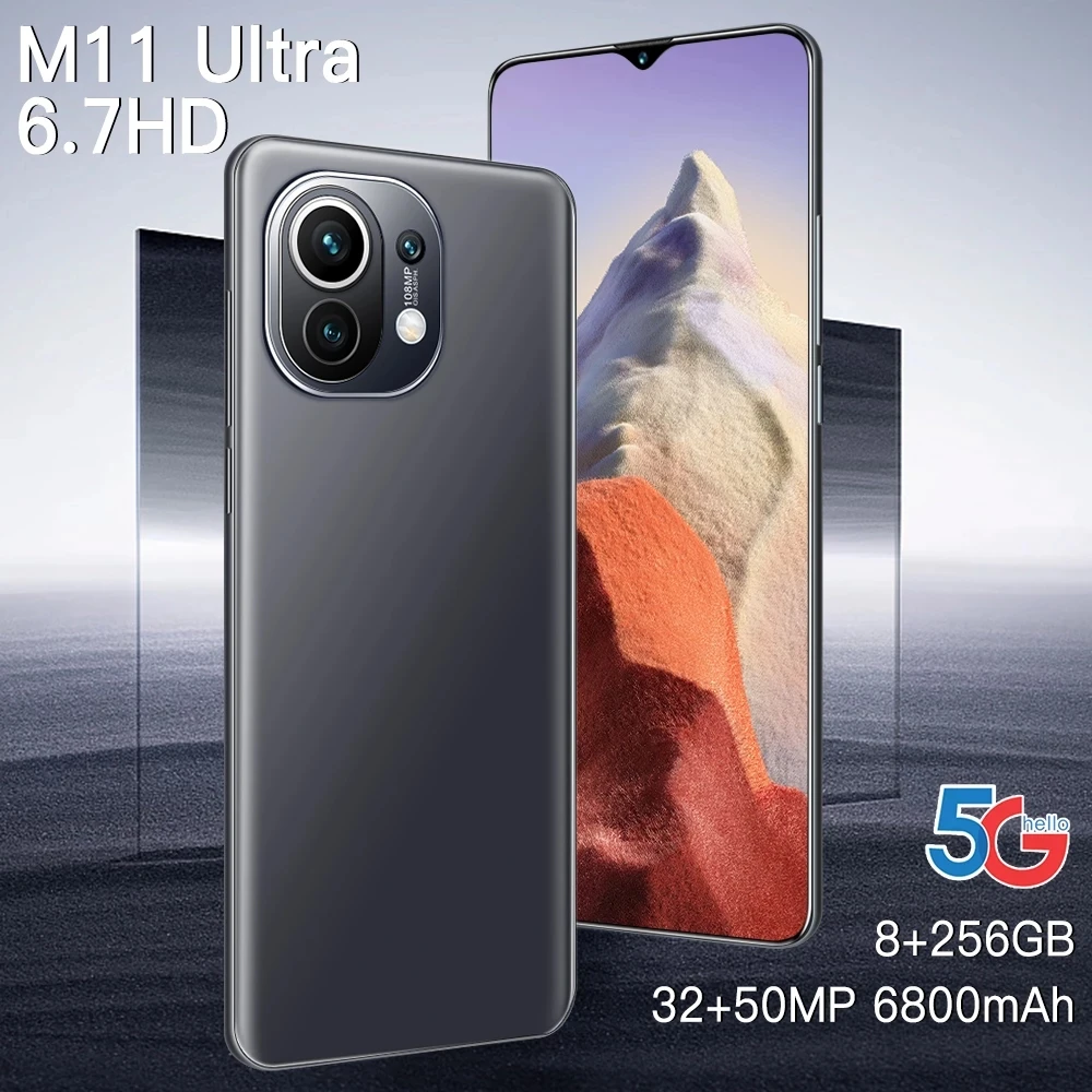 

M11 Ultra New Upload Cellphone Qualcomm 888 Android 11.0 Smartphone Global Version 5G Mobile Phones 16+512GB Face ID Smart Phone