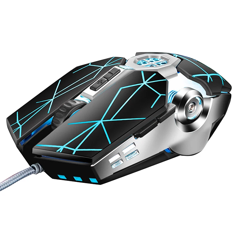 Цветная Ослепительная игровая мышь RGB эргономичная проводная программируемая с 7