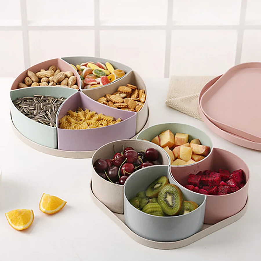 

Cutlery Tray Double-Decker Creative Kitchen Living Room Fruit Bowl Cutlery Sets Jogo De Talher Home Fruit Dinner Spoon50f047