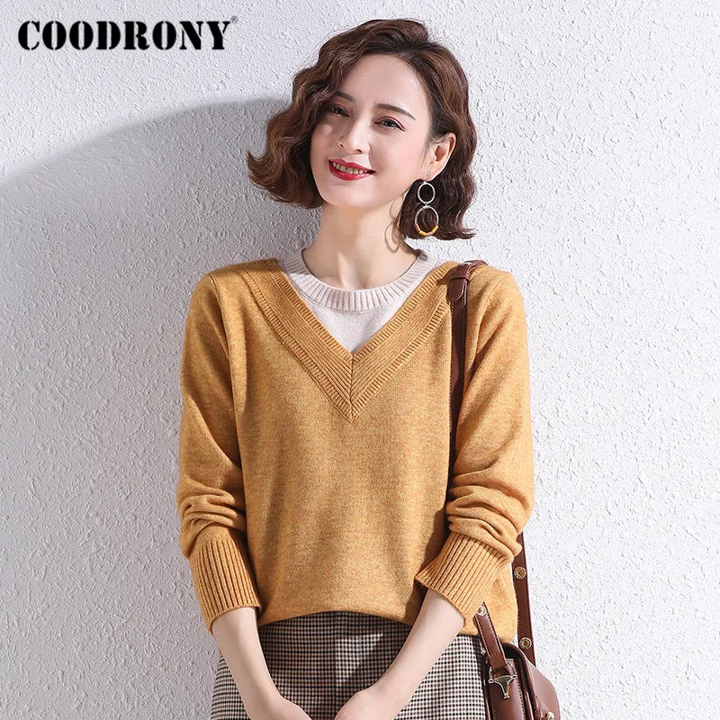 

COODRONY Brand Spring Autumn Elegant Knitted Slim Female Sweater Streetwear Fashion Harajuku Style Women Pullover Clothing W1395