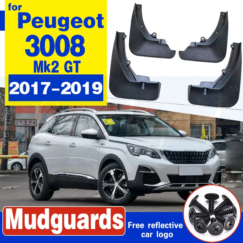Для Peugeot 3008 Mk2 GT 2017 2018 2019 4 шт./компл. формованные Брызговики спереди|Грязезащита| |