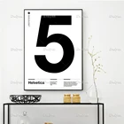 Helvetica Five 5 галерея настенный плакат Современный швейцарский черный и белый минималистичный графический дизайн настенные художественные принты домашний декор холст
