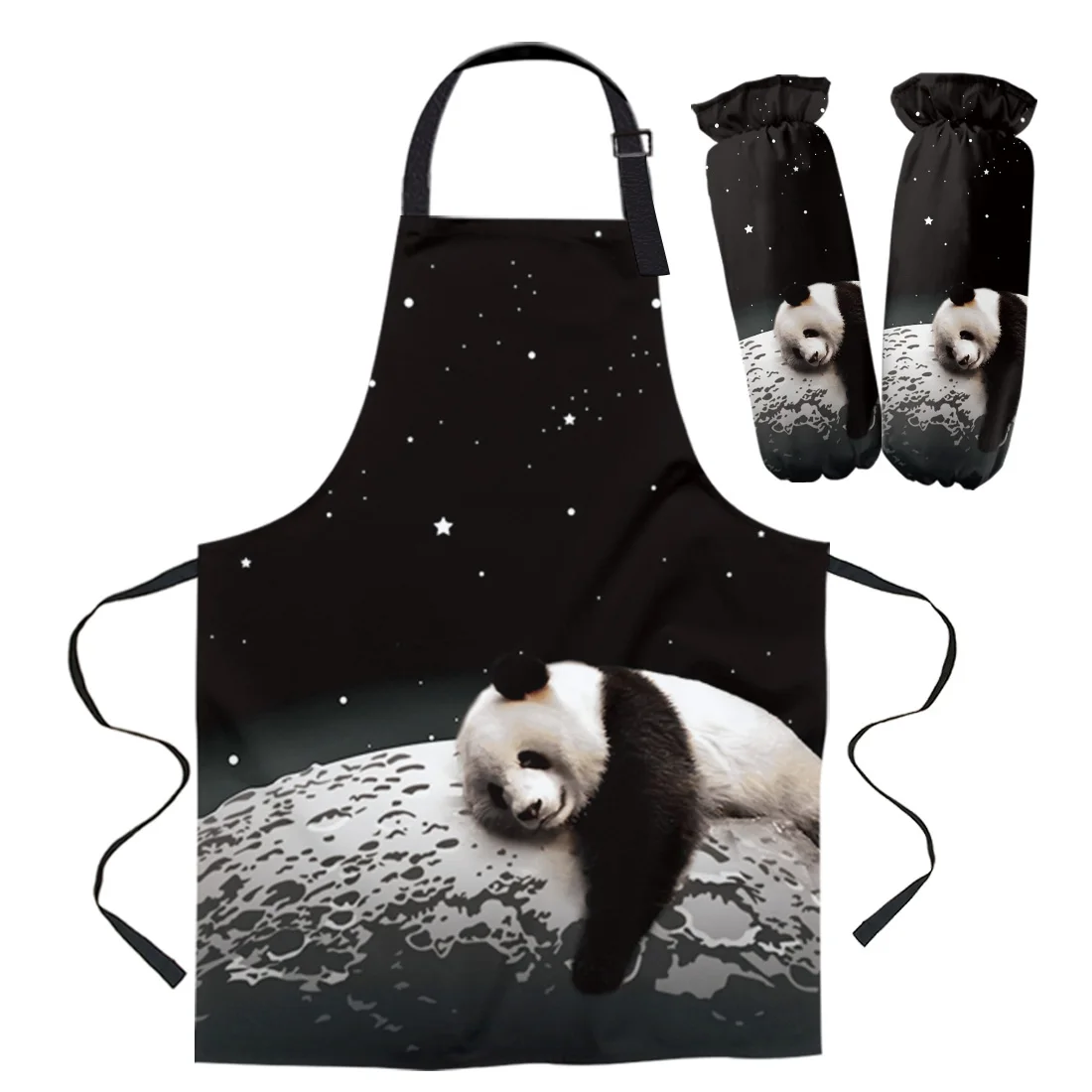 Кухонный Фартук для приготовления пищи манжета луна ночное небо панда домашние