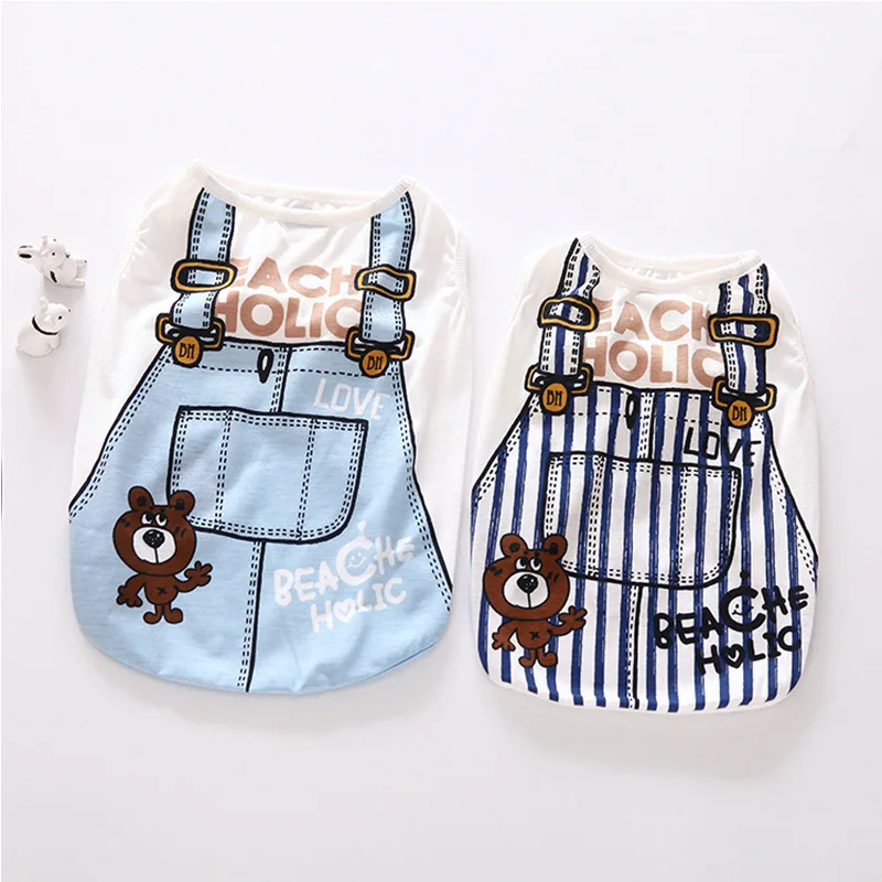 Летняя одежда для собак хлопковая футболка Vests Одежда маленьких средних костюм