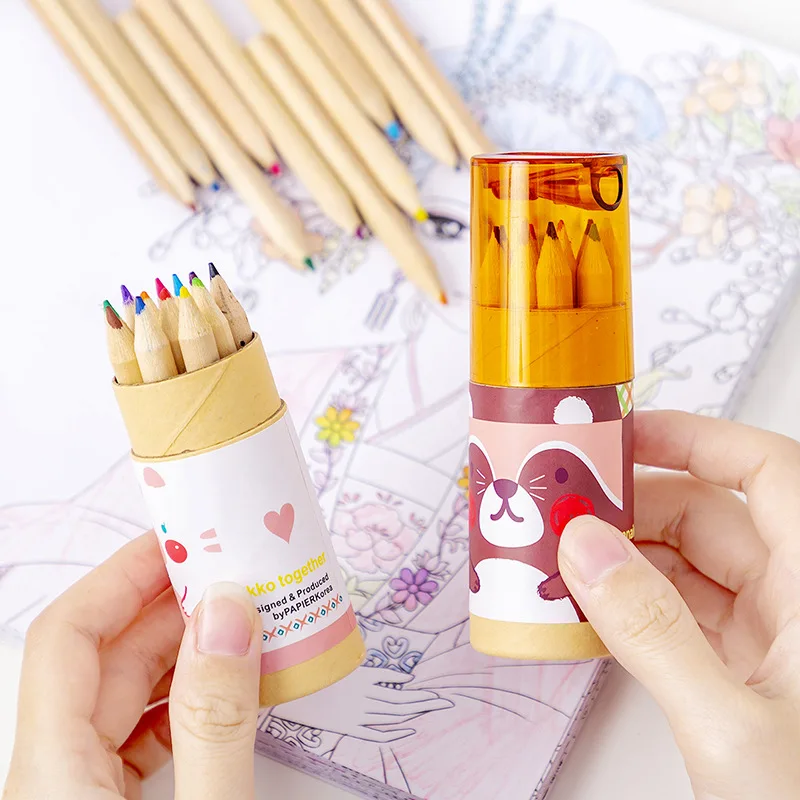 15 boxes Mini Cute Child Gift Wooden Painting Writing 12 Colors Pencils pen With Sharpener set Brand New | Канцтовары для офиса и