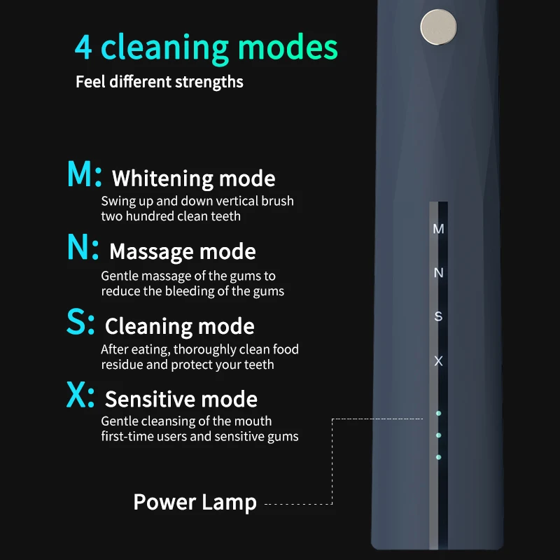 Ультразвуковая электрическая зубная щетка с USB-зарядкой модный внешний вид