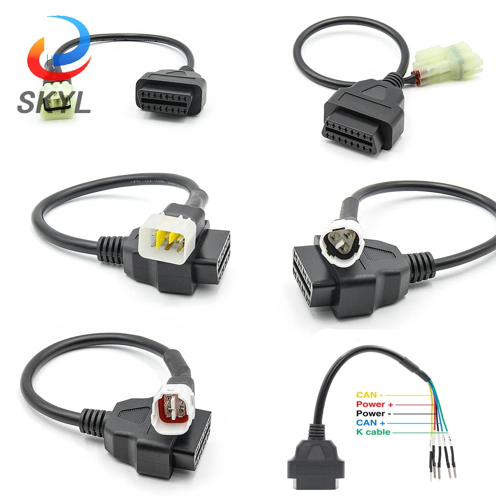 Для мотоцикла OBD2 разъем для YAMAHA 3pin 4pin 6pin HONDA/KTM/SUZUKI/DUCADI/KAWASAKI/BENELLI Moto OBD Удлинительный
