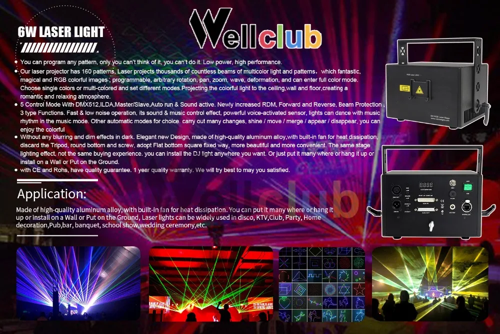1 Вт, 3W, 6 Вт, сценический лазерный светильник, анимация, RGB, DJ, лазерное шоу, полноцветный лазерный проектор, сценический светильник, для дискотеки, рождественского концерта