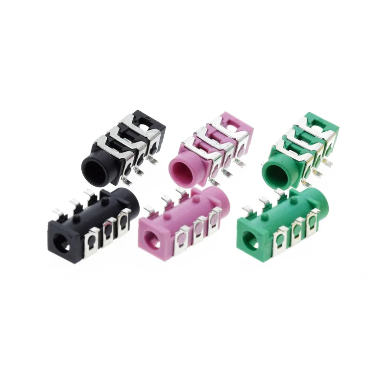 20 шт./партия стереоразъём для наушников PJ-313D PJ313 SMD 6Pin SMT 3.5mm Female Audio Connector Stereo Black and
