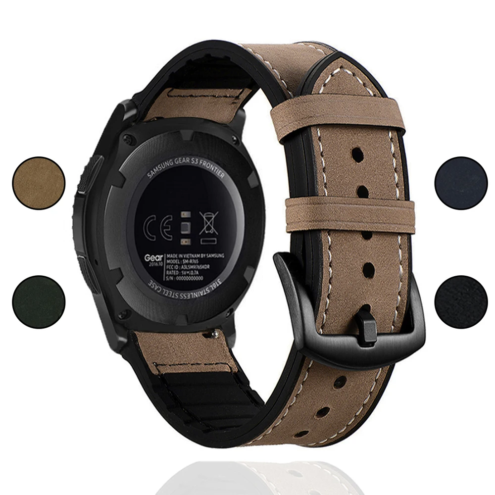 Ремешок силиконовый для Samsung Galaxy Watch 46 мм спортивный кожаный сменный Браслет Gear S3