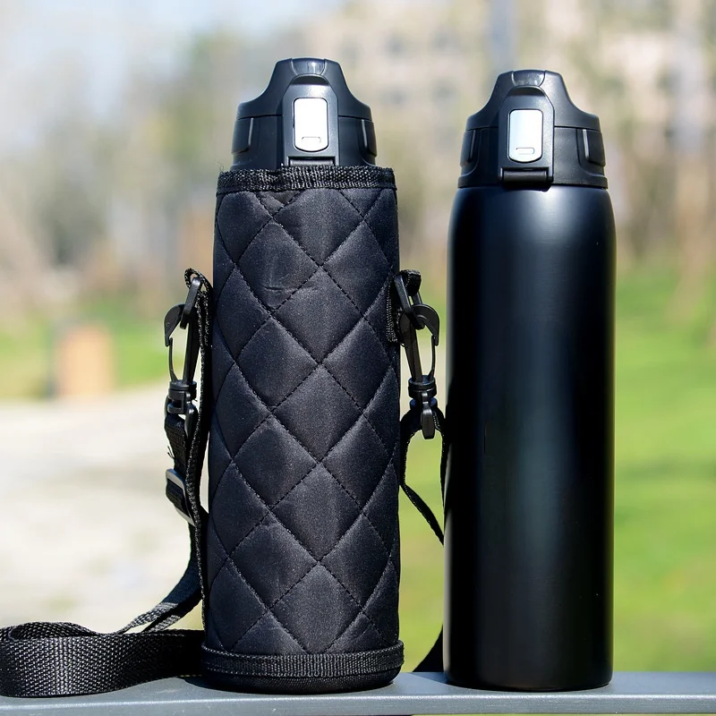 

1000ml/750ml Double Stainless Steel Sport Thermos Mug With Bag Coffee Tea Vacuum Flask Travel Mug Climbing Thermal Water Bottle