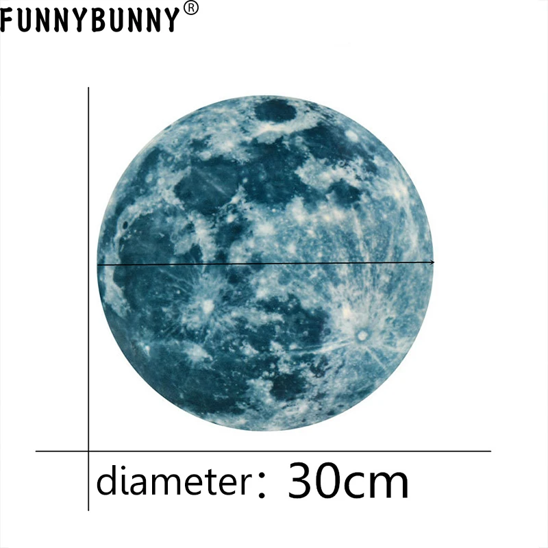 Светящаяся Луна Наклейка на стену DIY 3D s для детской комнаты спальня светится в