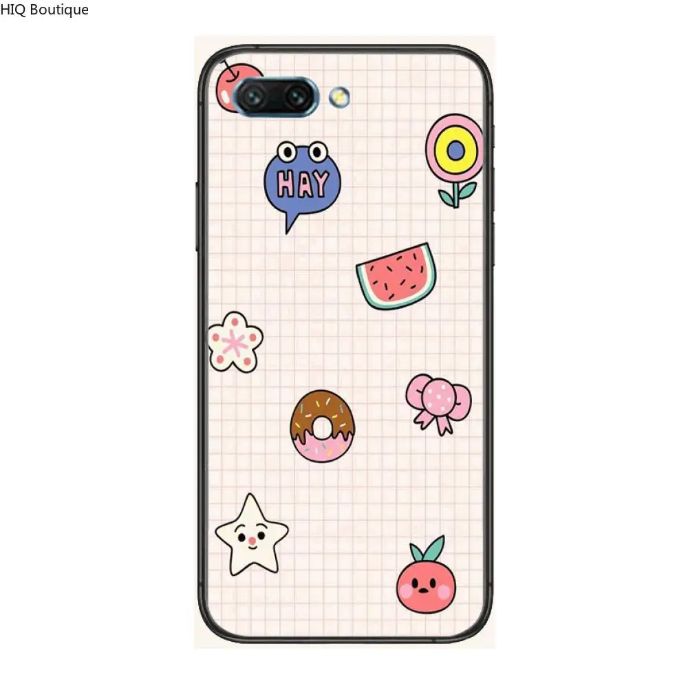 

Cartoon Cute clear Phone Case For Huawei Honor 10 9 8 7 N Pro Lite A C RU Black Etui Coque Hoesjes comic fashion