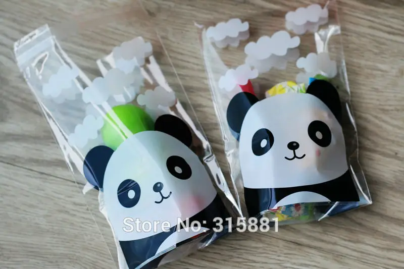 Прозрачные пакеты для печенья с милой пандой целлофановая сумка конфетные 100