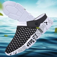 summer mens sandals slippers fashion couple half slippers waterway sandals beach birds nest slippers cute hole shoes size39 46