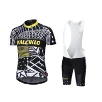 malciklo new mens cycling jersey white lines absorbing sweat and sunscreen mountain bike riding short sleeve matching bib